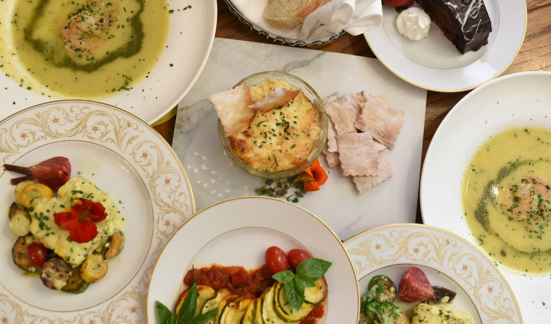 banner various meal plates