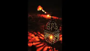 Moroccan lantern at night