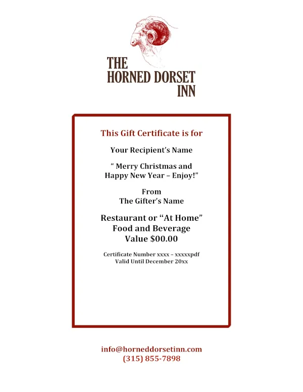 Sample of Gift Certificate